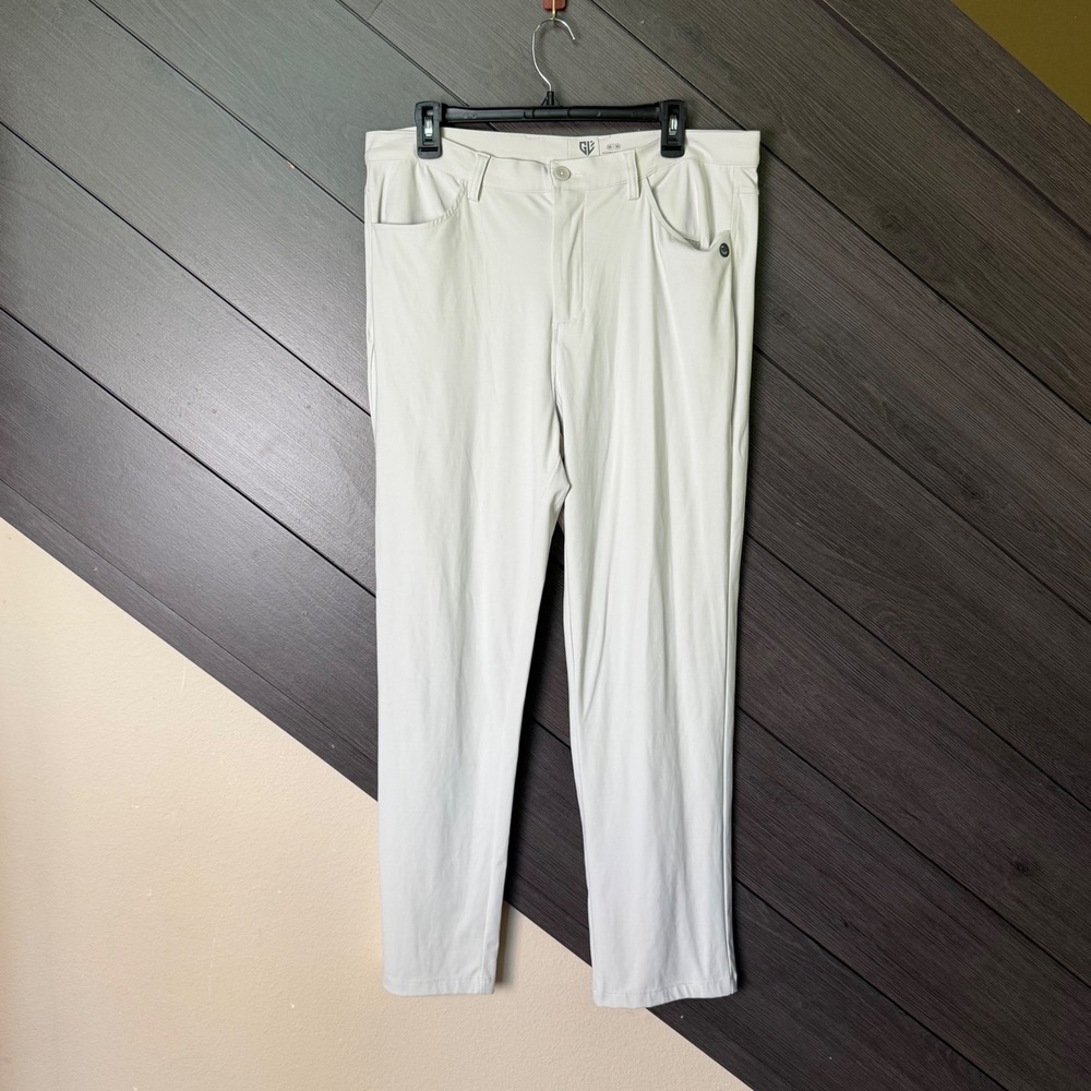 Graham Luxe Men's Performance Golf Pants Light Gray Stretch 36x30 Active Travel